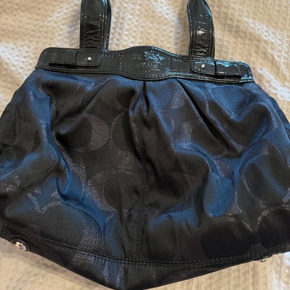Coach Garnet Signature Black Shimmer Shoulder Bag - Picture 1 of 5